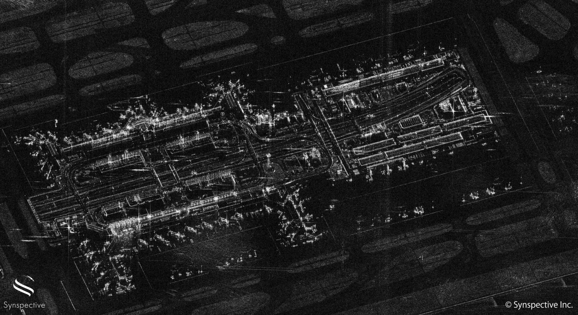Synspective "StriX-α" SAR Sliding Spotlight Imagery,a close up view of Tokyo International Airport