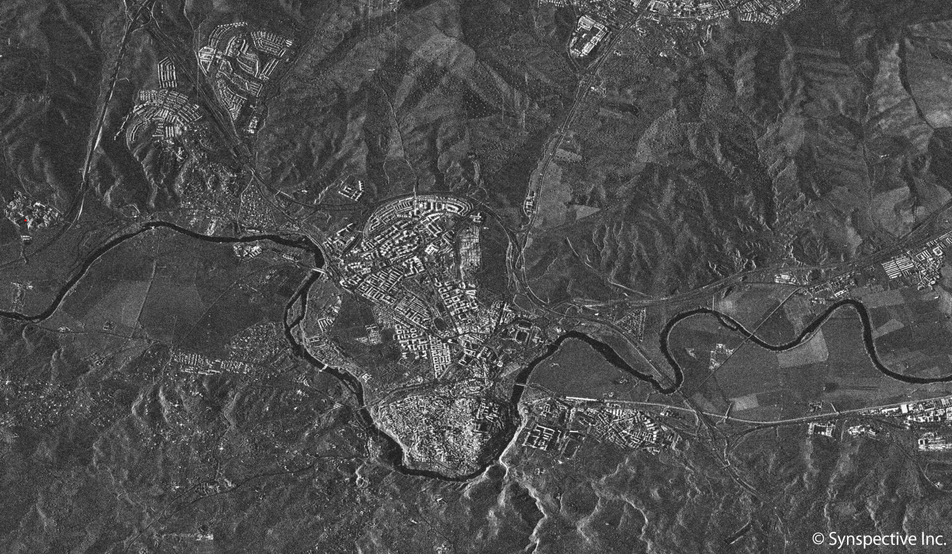 Synspective’s "StriX-α" has taken a SAR Stripmap image of Toledo, Spain