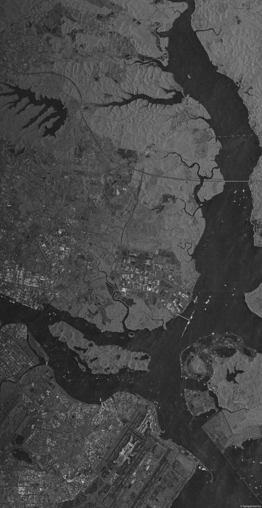 Synspective’s "StriX-α" has taken a SAR Stripmap image of Singapore Changi Airport