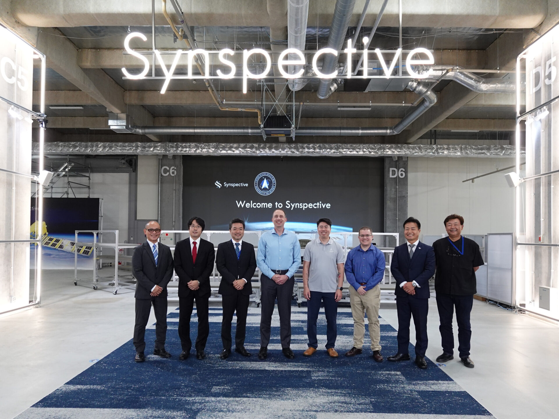 Commander of the United States Space Force, Japan, Visits Synspective's Satellite Mass Production Site